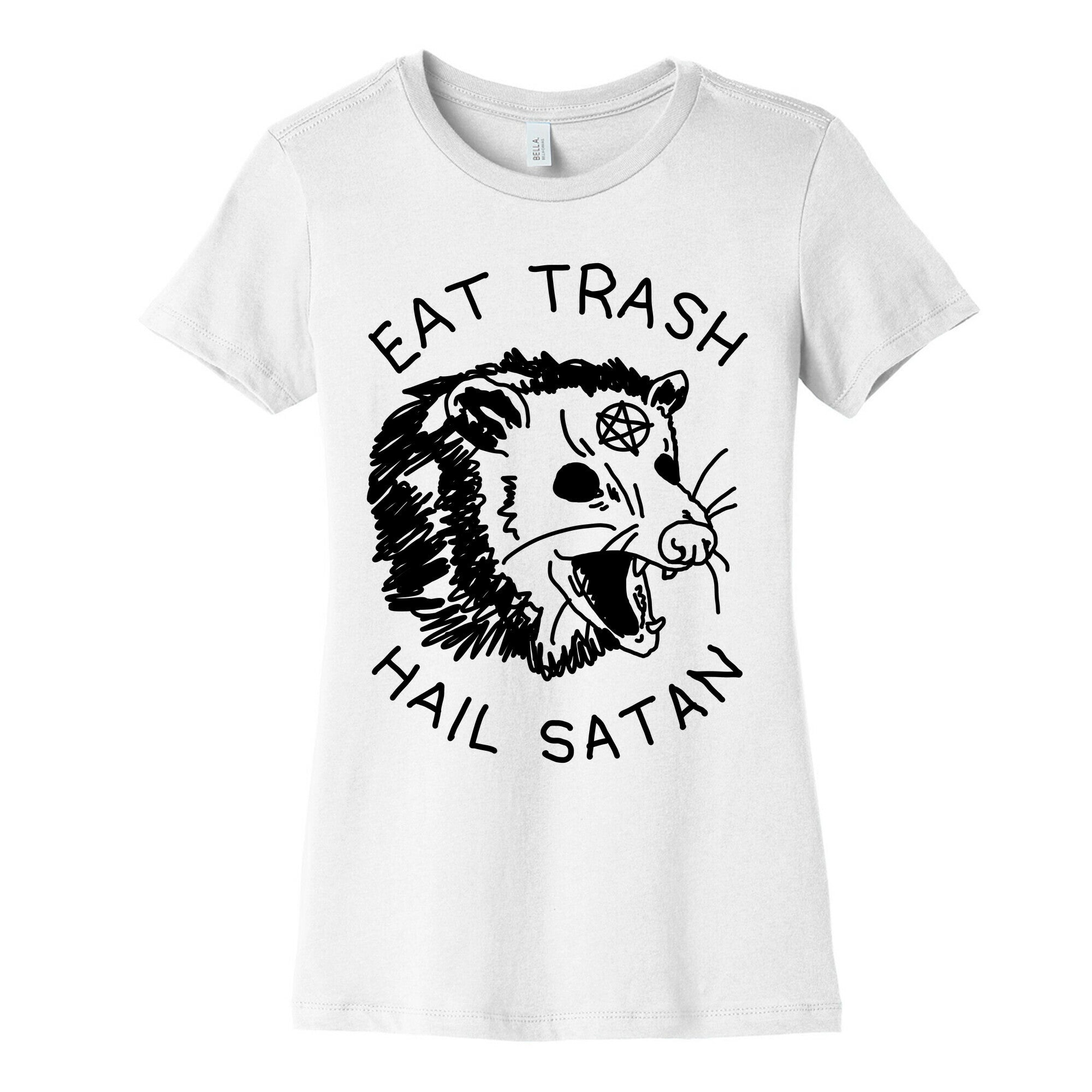 Eat Trash Hail Satan Possum Women's Cotton Tee